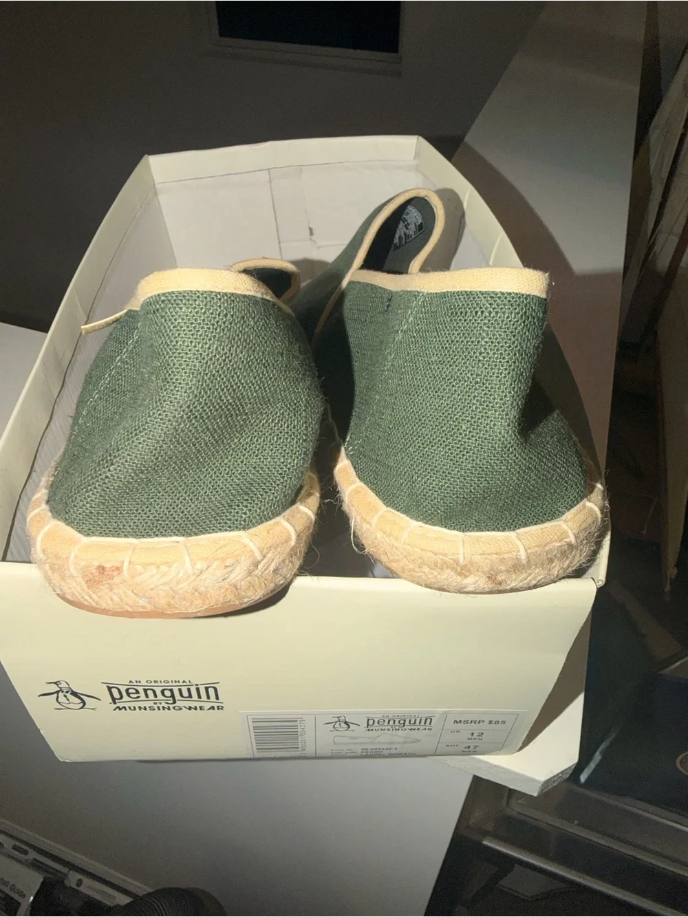 Men's Penguin Casual Espadrille Slip-Ons in Green